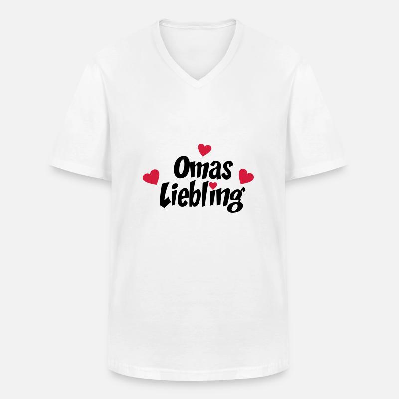 Oma - Männer-T-Shirt mit V-Ausschnitt - Weiß