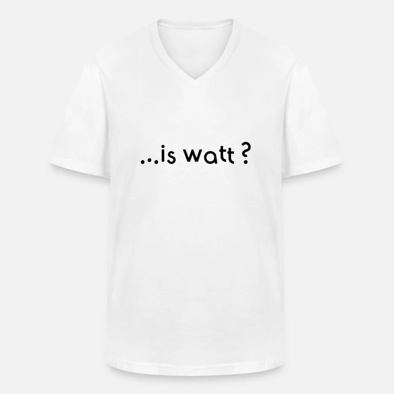 is watt - Männer-T-Shirt mit V-Ausschnitt - Weiß