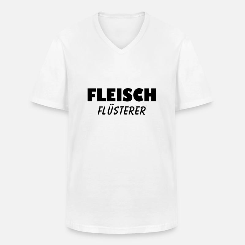 Fleisch Flüsterer - Männer-T-Shirt mit V-Ausschnitt - Weiß