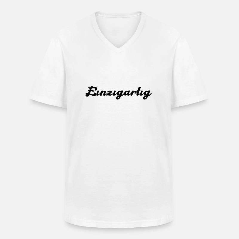 einzigartig - Männer-T-Shirt mit V-Ausschnitt - Weiß