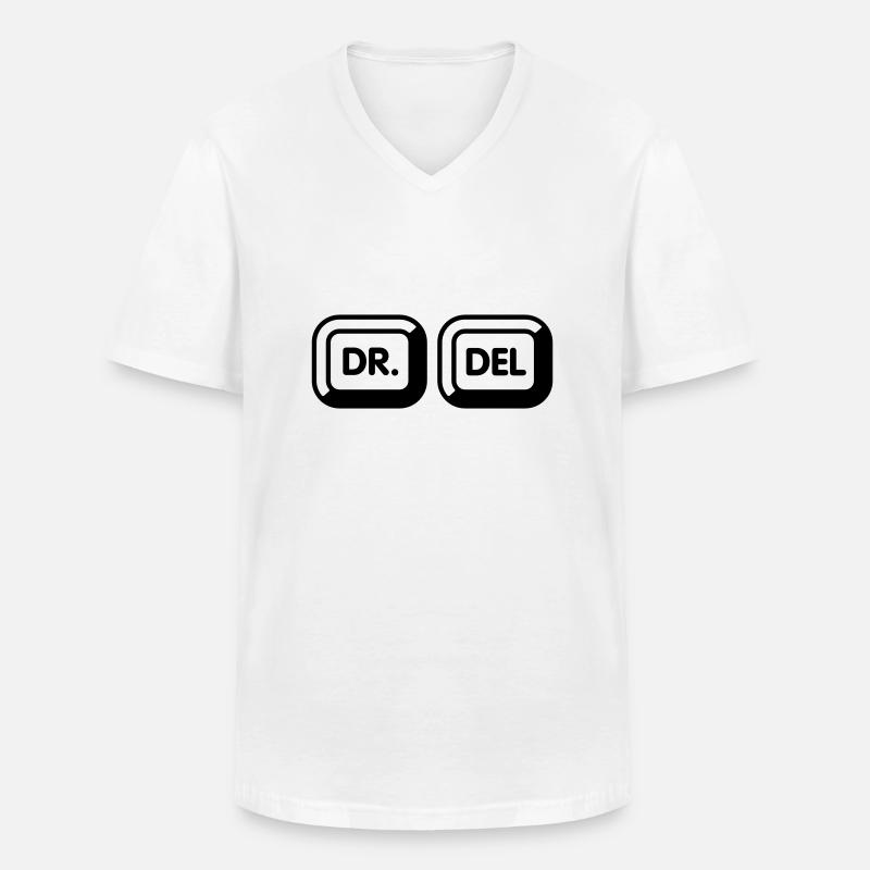 Doktor delete | 1c - Männer-T-Shirt mit V-Ausschnitt - Weiß