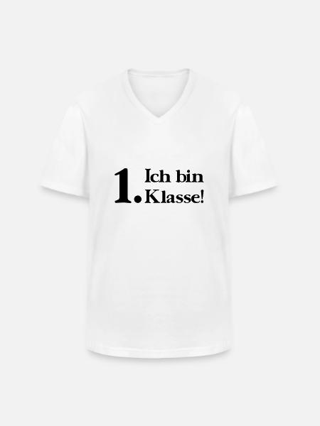 Ich bin 1. Klasse - Männer-T-Shirt mit V-Ausschnitt - Weiß