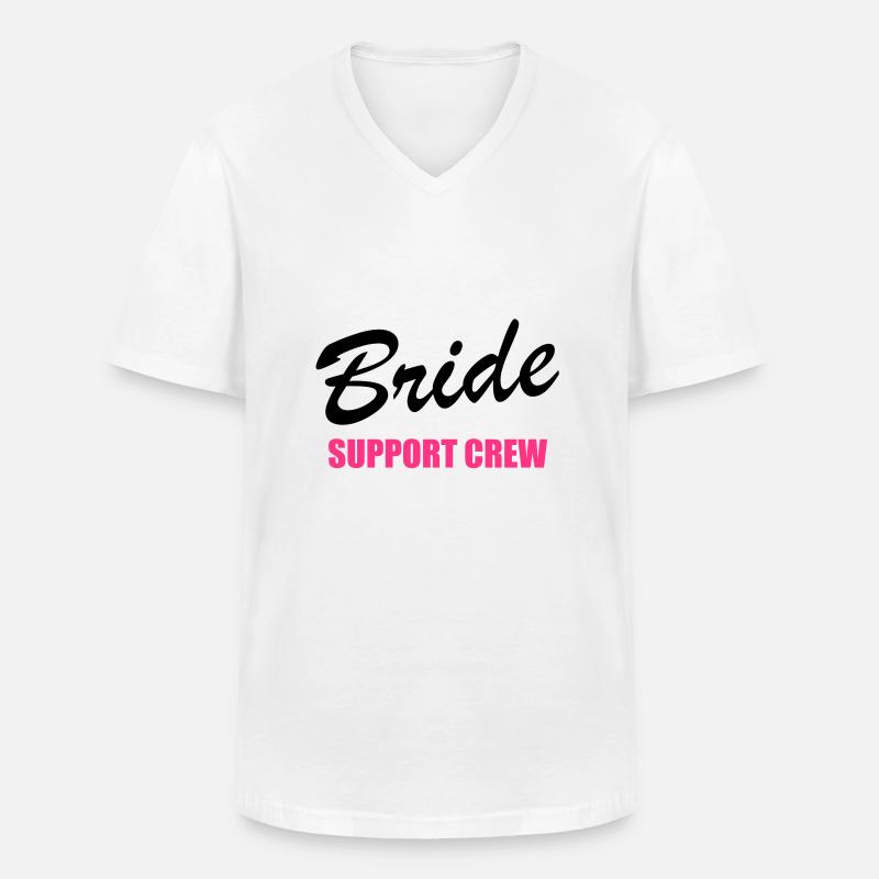 Bride Support Crew 2clr - Männer-T-Shirt mit V-Ausschnitt - Weiß