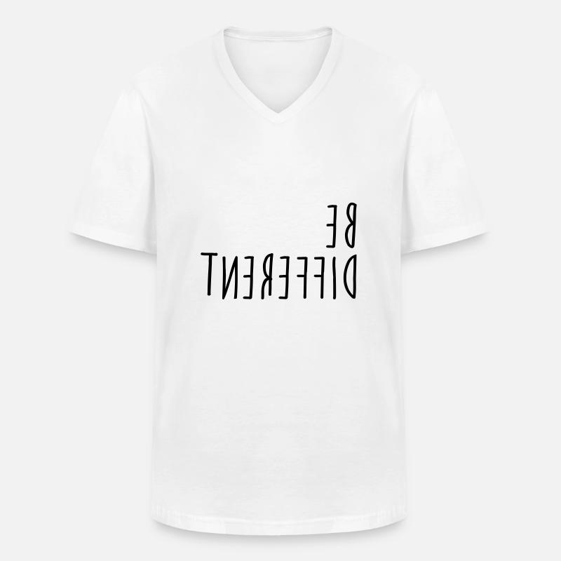 Be different - Männer-T-Shirt mit V-Ausschnitt - Weiß