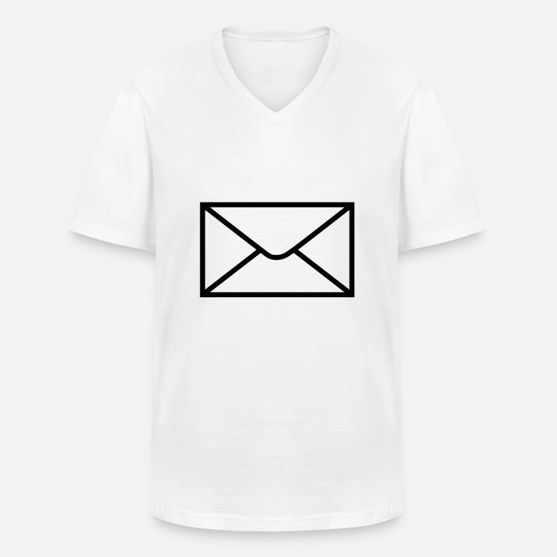mail_post__f1 - Männer-T-Shirt mit V-Ausschnitt - Weiß