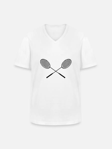 badminton rackets - Men's V-Neck T-Shirt - white