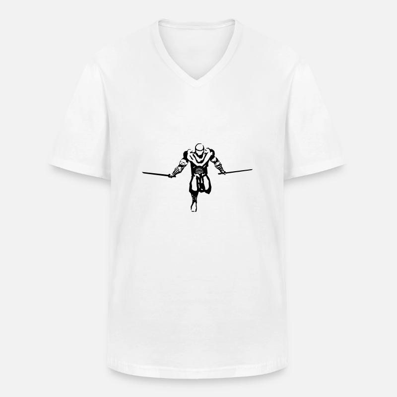 ninja - Männer-T-Shirt mit V-Ausschnitt - Weiß