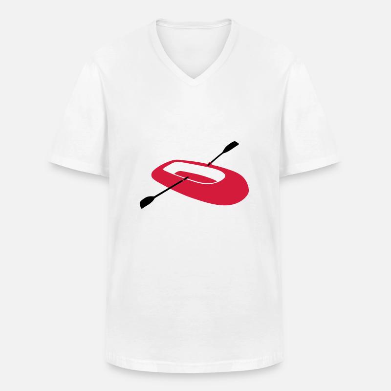 Schlauchboot - V2 - Männer-T-Shirt mit V-Ausschnitt - Weiß