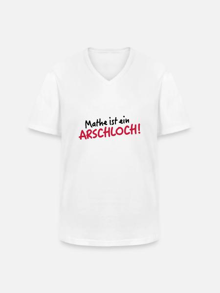 Mathe - Männer-T-Shirt mit V-Ausschnitt - Weiß