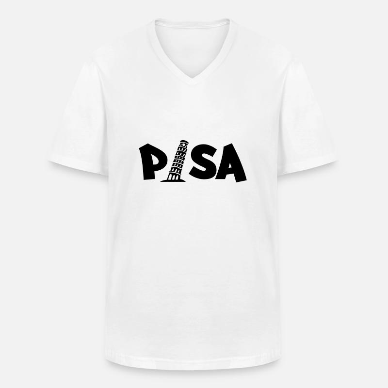 pisa_03 - Men's V-Neck T-Shirt - white