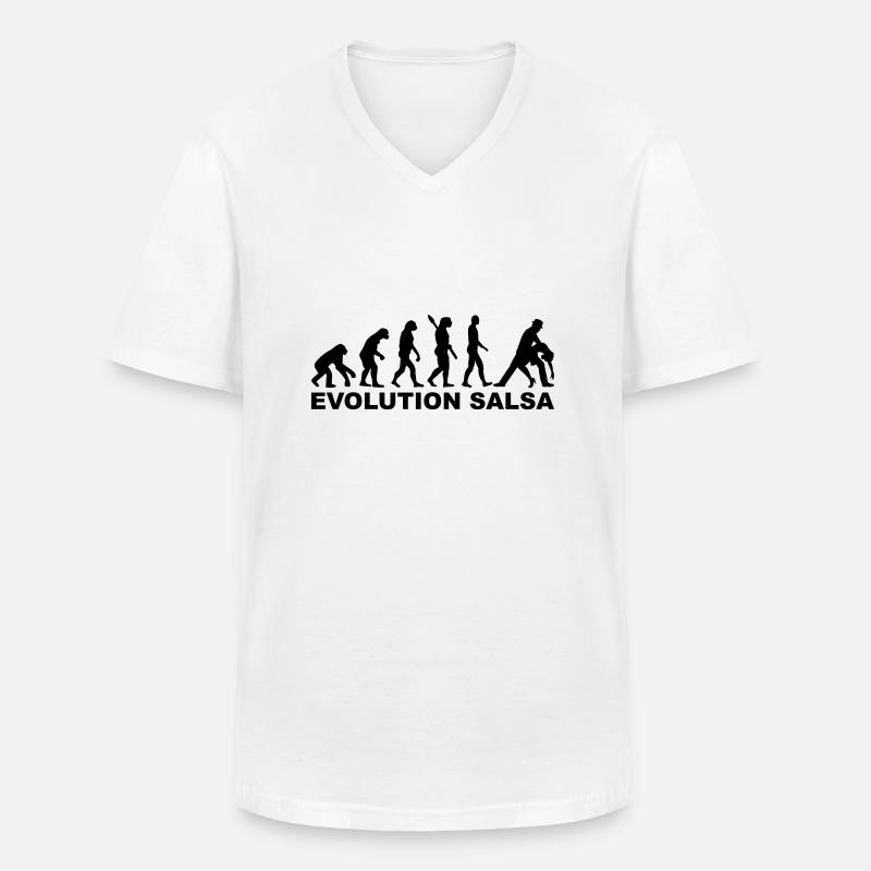 Evolution Salsa - Men's V-Neck T-Shirt - white