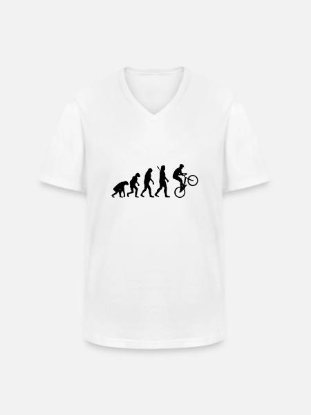 Radsport - Männer-T-Shirt mit V-Ausschnitt - Weiß