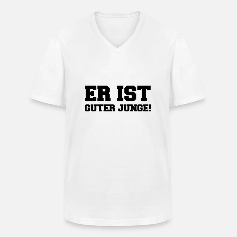 guter_junge_01 - Männer-T-Shirt mit V-Ausschnitt - Weiß