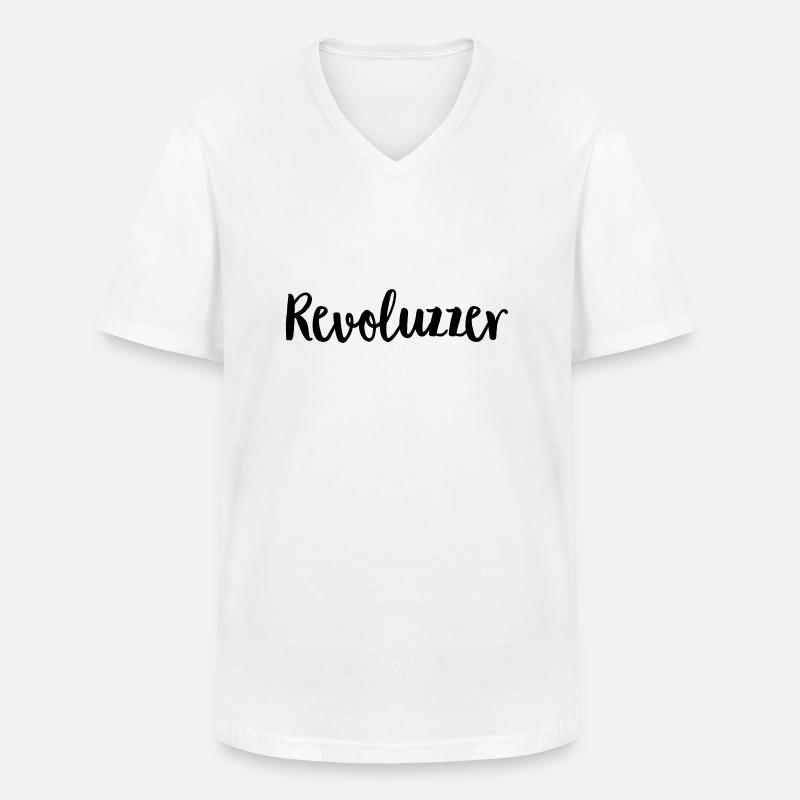 revoluzzer - Männer-T-Shirt mit V-Ausschnitt - Weiß