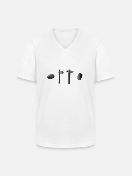 Toololution - Männer-T-Shirt mit V-Ausschnitt - Weiß