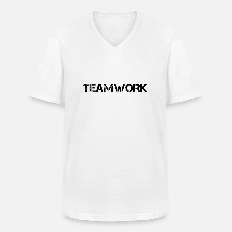 Teamwork Group Teamwork - Men's V-Neck T-Shirt - white