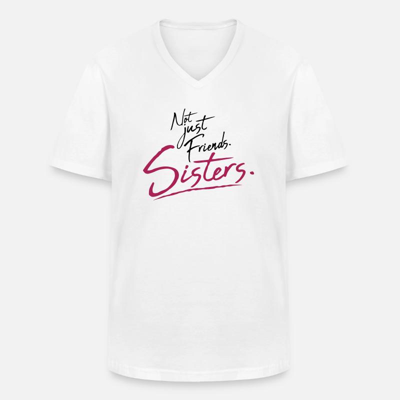 Text Sisters Friends - Männer-T-Shirt mit V-Ausschnitt - Weiß