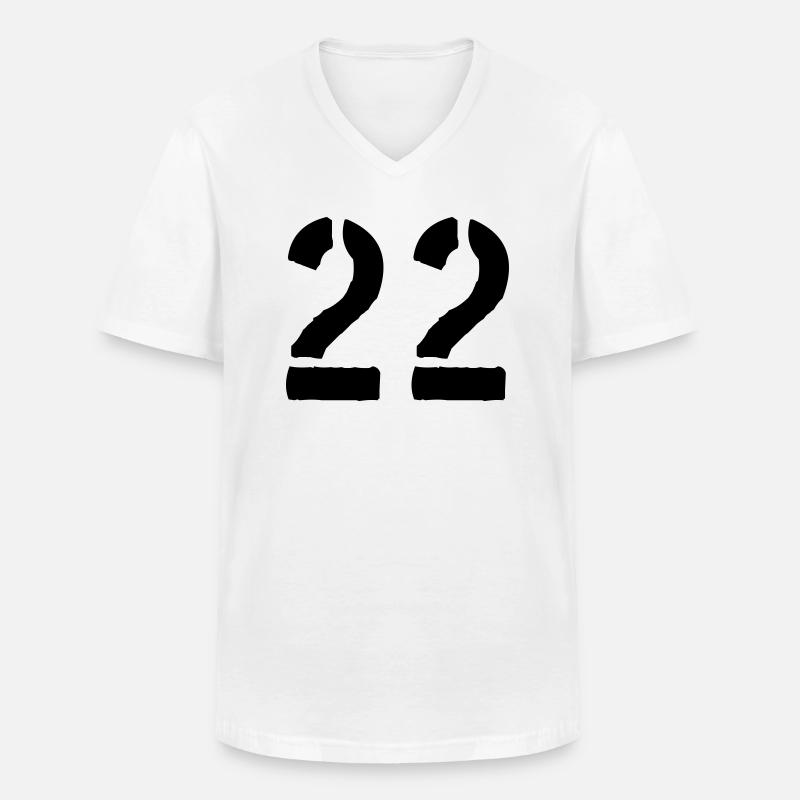 22 - Männer-T-Shirt mit V-Ausschnitt - Weiß