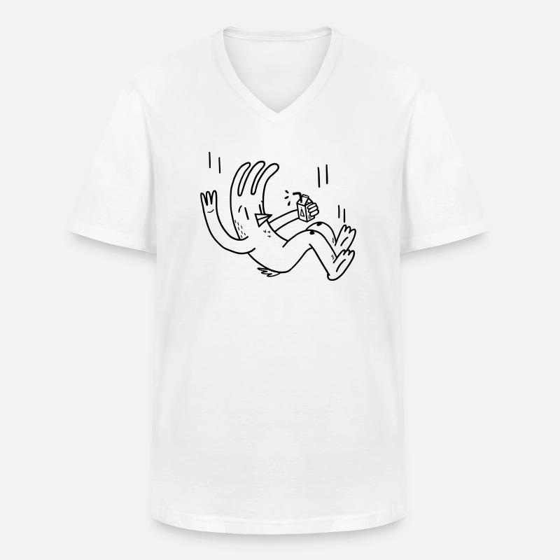 Hühnchen-Herbst - Männer-T-Shirt mit V-Ausschnitt - Weiß