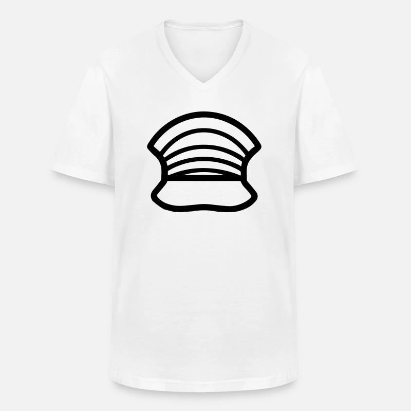 Polizeihelm - Männer-T-Shirt mit V-Ausschnitt - Weiß