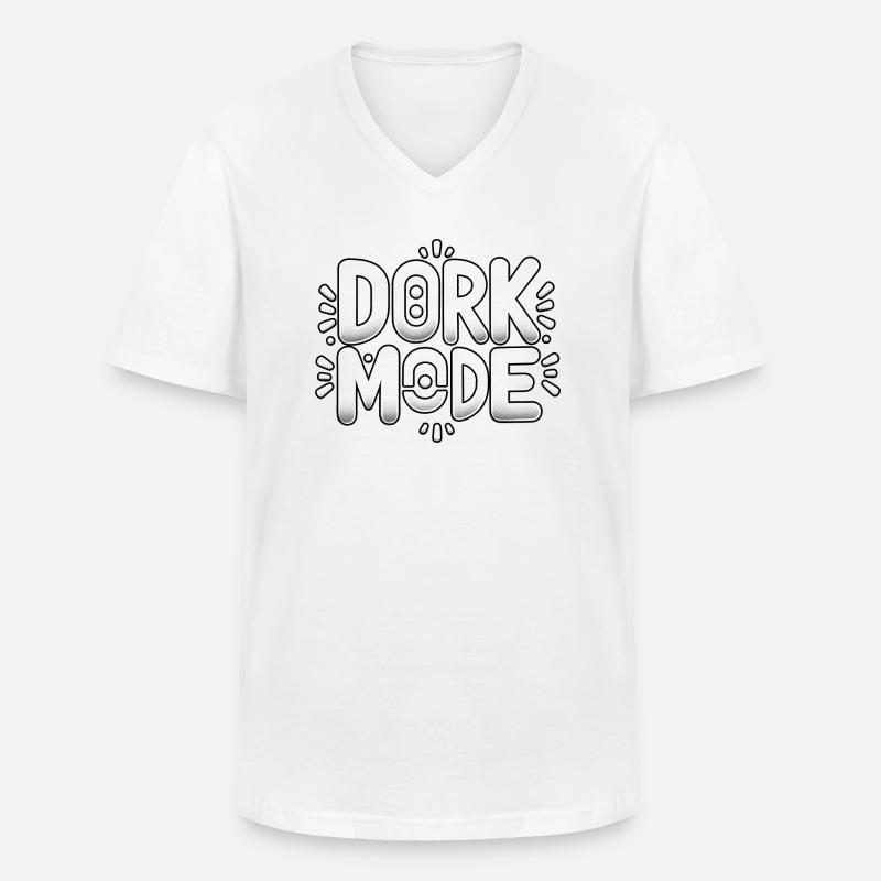 Dork Mode 7 - Männer-T-Shirt mit V-Ausschnitt - Weiß
