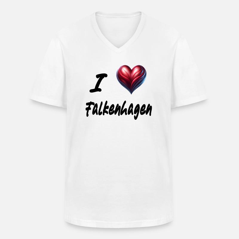 i love Falkenhagen - Männer-T-Shirt mit V-Ausschnitt - Weiß
