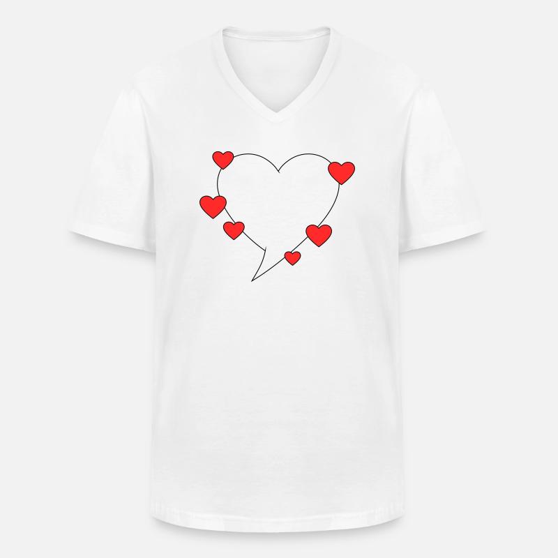 Sprechblase mit Herzen - Männer-T-Shirt mit V-Ausschnitt - Weiß
