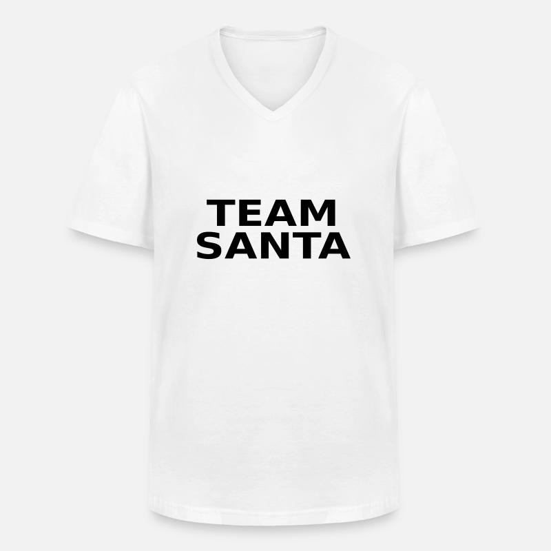 team santa -t1 - Männer-T-Shirt mit V-Ausschnitt - Weiß