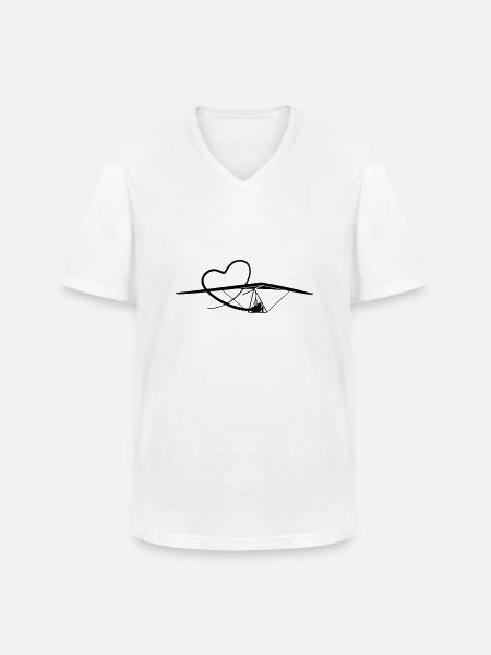 heart hanggliding - Men's V-Neck T-Shirt - white