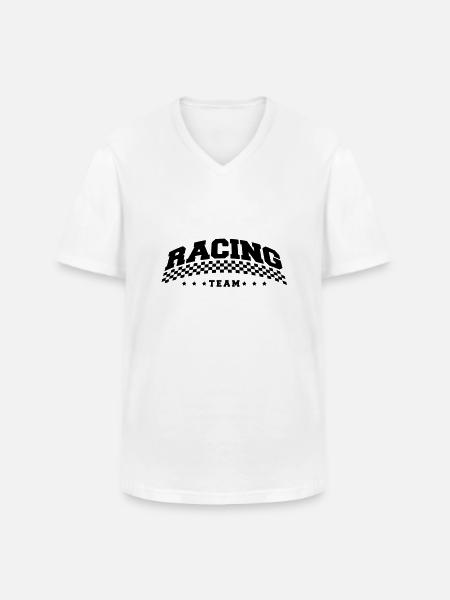 racing_team_design_1 - Männer-T-Shirt mit V-Ausschnitt - Weiß