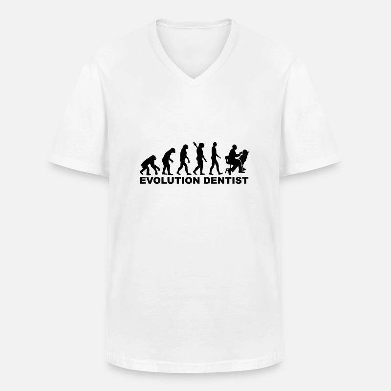 Evolution Dentist - Men's V-Neck T-Shirt - white