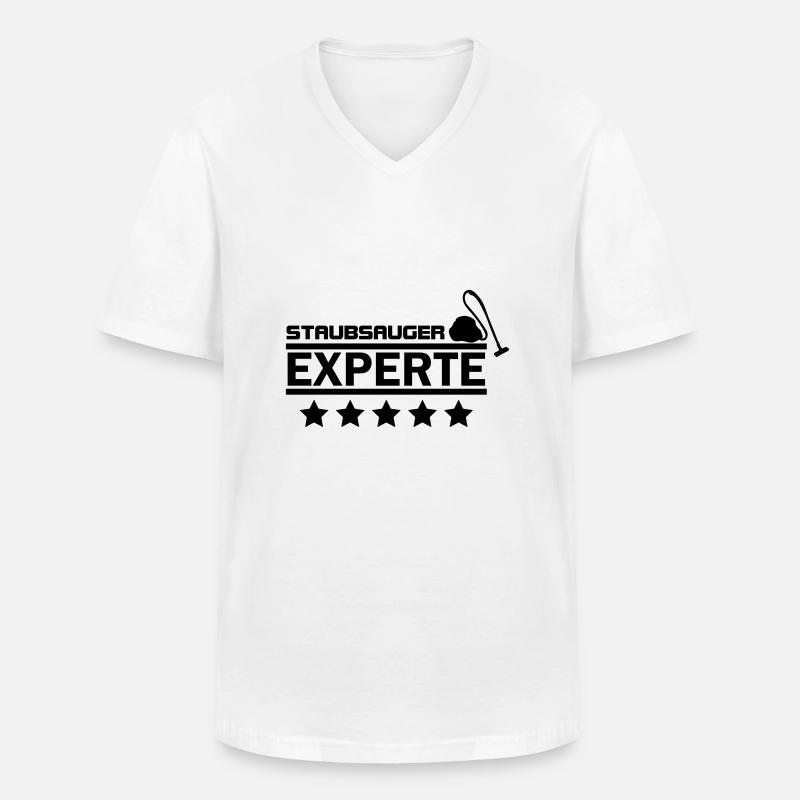 staubsauger experte - Männer-T-Shirt mit V-Ausschnitt - Weiß