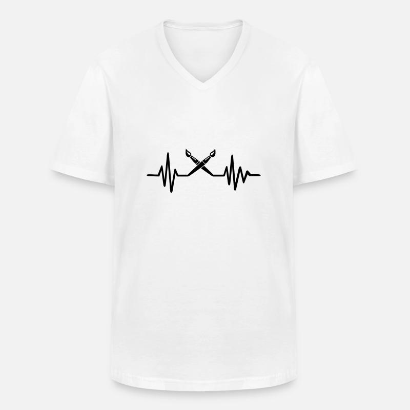 Maler - Männer-T-Shirt mit V-Ausschnitt - Weiß