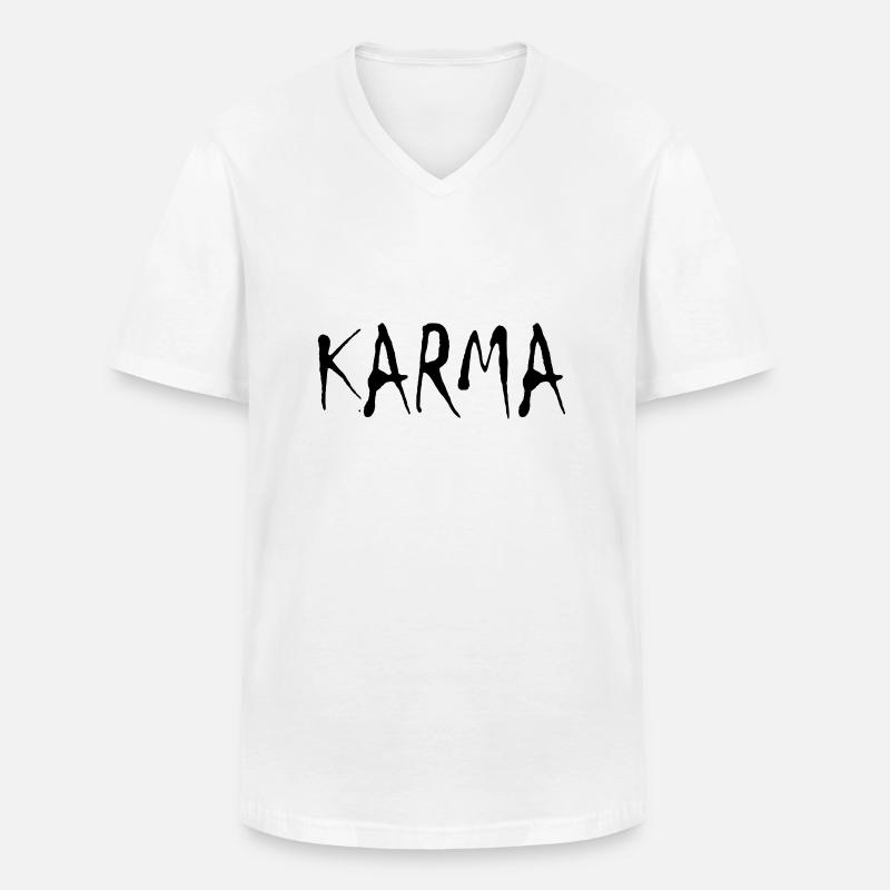 Karma (D00097) - Männer-T-Shirt mit V-Ausschnitt - Weiß