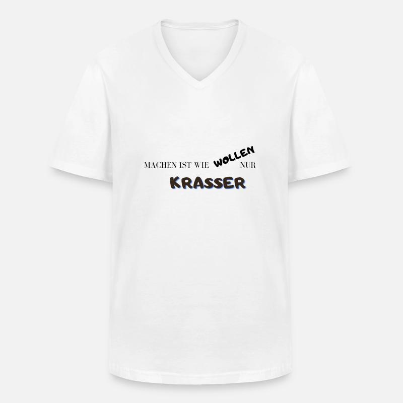 Machen!!! - Männer-T-Shirt mit V-Ausschnitt - Weiß
