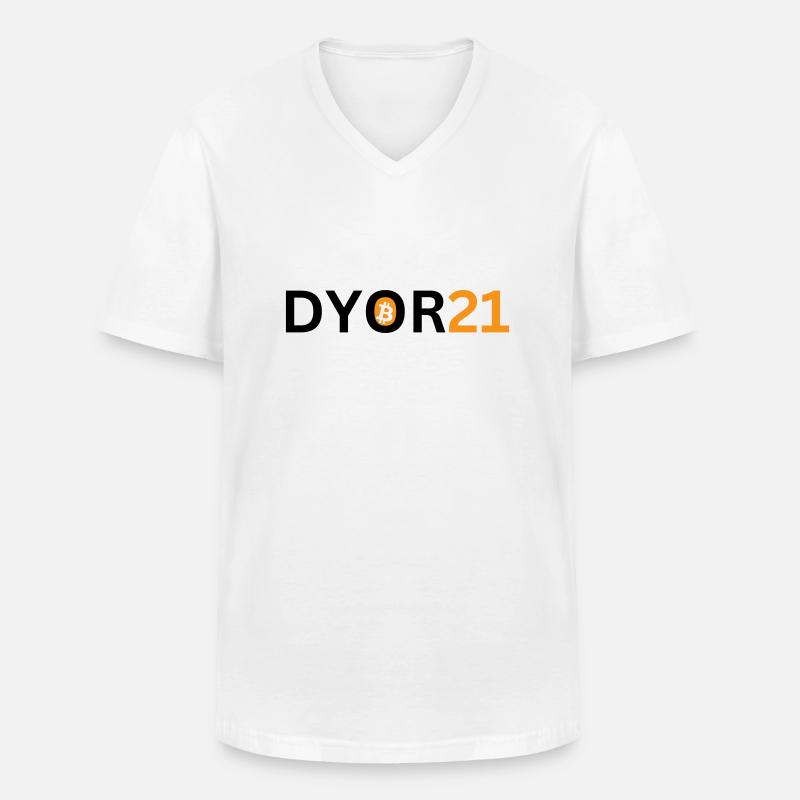 DYOR21 - Männer-T-Shirt mit V-Ausschnitt - Weiß