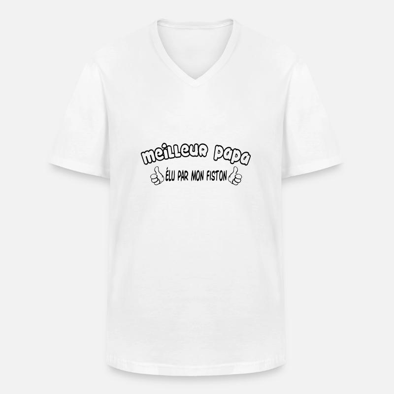 BESTER VATER - Männer-T-Shirt mit V-Ausschnitt - Weiß