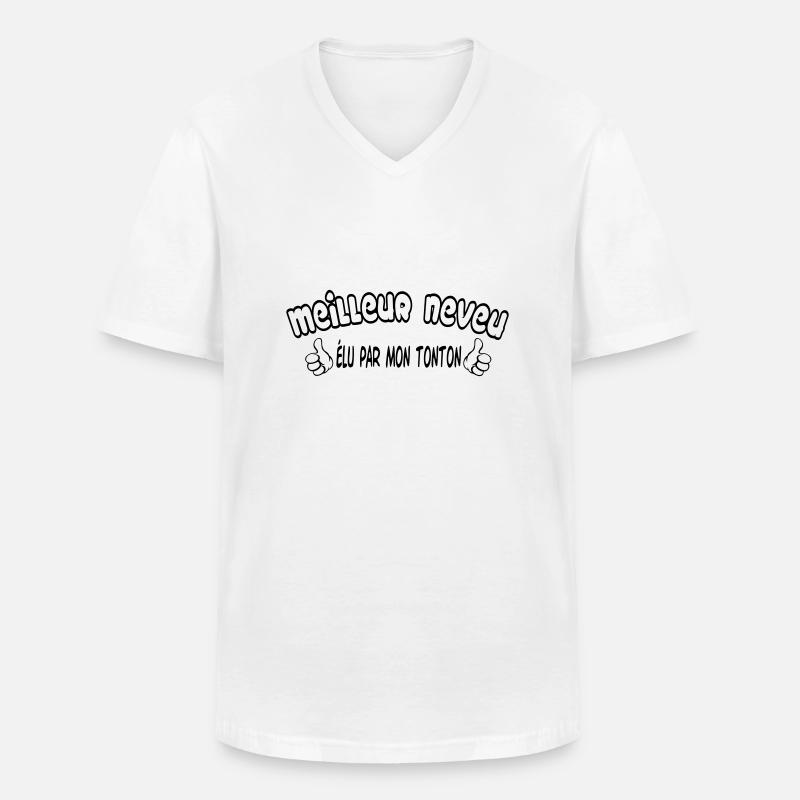 BESTER Neffe - Männer-T-Shirt mit V-Ausschnitt - Weiß