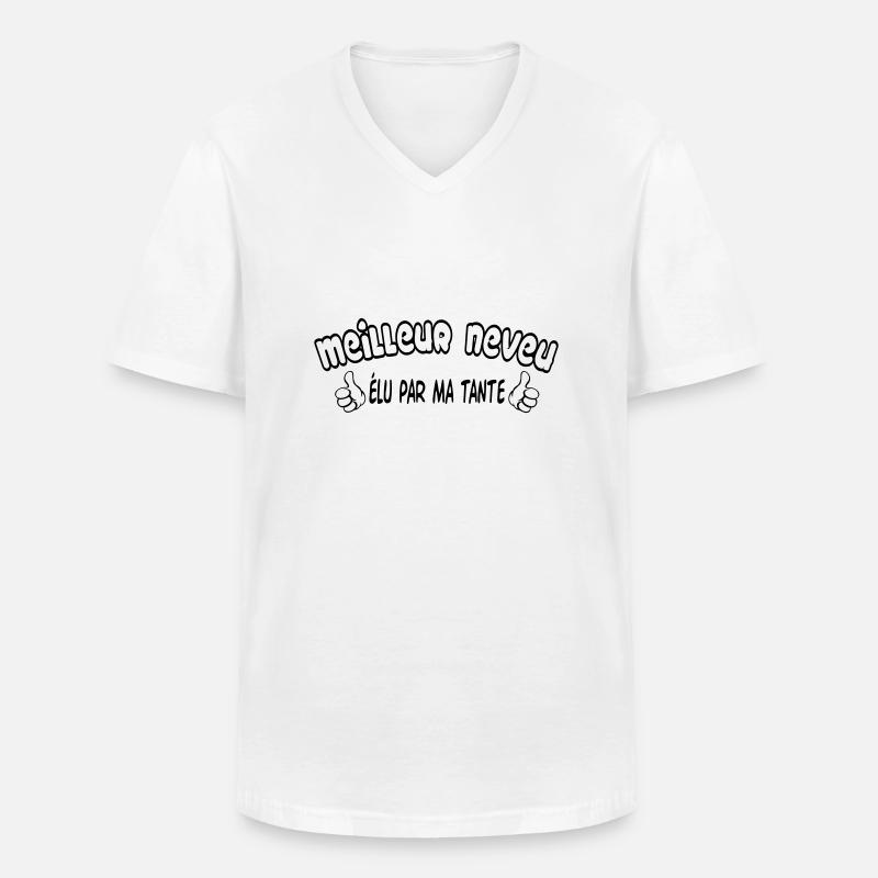 BESTER Neffe - Männer-T-Shirt mit V-Ausschnitt - Weiß