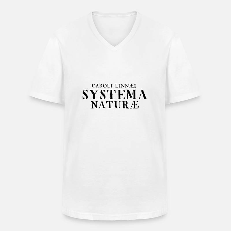 Systema Naturae - Männer-T-Shirt mit V-Ausschnitt - Weiß