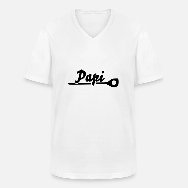 Papi - Männer-T-Shirt mit V-Ausschnitt - Weiß
