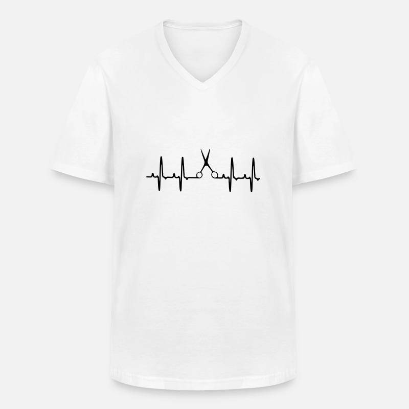Puls Schere - Männer-T-Shirt mit V-Ausschnitt - Weiß