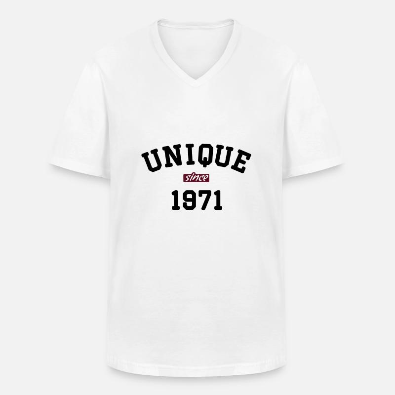 Unique Since 1971 - Männer-T-Shirt mit V-Ausschnitt - Weiß