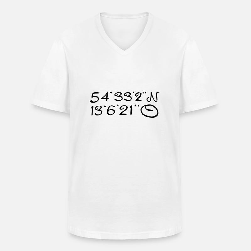 Mittelpunkt der Insel - Männer-T-Shirt mit V-Ausschnitt - Weiß