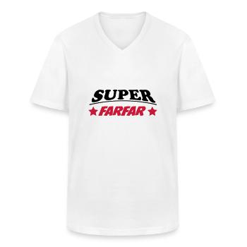 Super farfar 111 - Männer-T-Shirt mit V-Ausschnitt - Weiß - Vorne - AI Model Male 185 light (185cm)