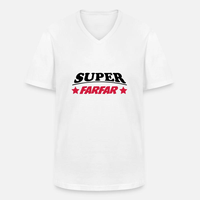 Super farfar 111 - Männer-T-Shirt mit V-Ausschnitt - Weiß