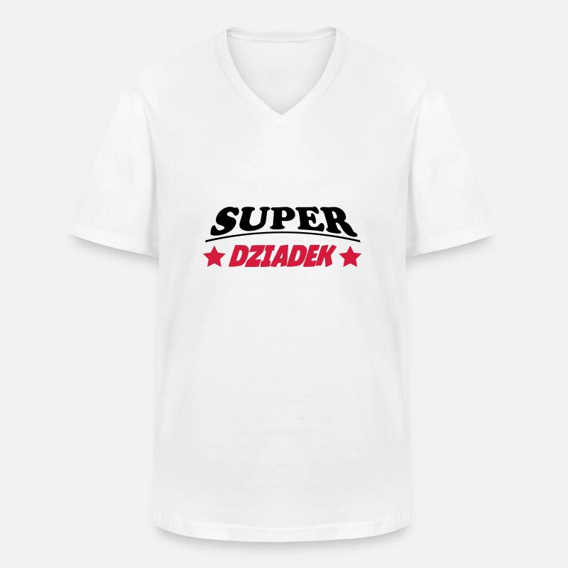 Super dziadek 111 - Männer-T-Shirt mit V-Ausschnitt - Weiß