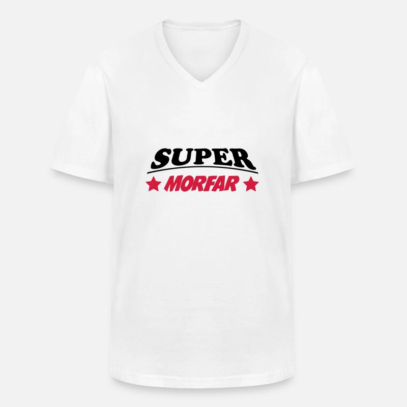 Super morfar 111 - Männer-T-Shirt mit V-Ausschnitt - Weiß