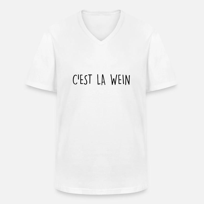 c'est la wein - Männer-T-Shirt mit V-Ausschnitt - Weiß