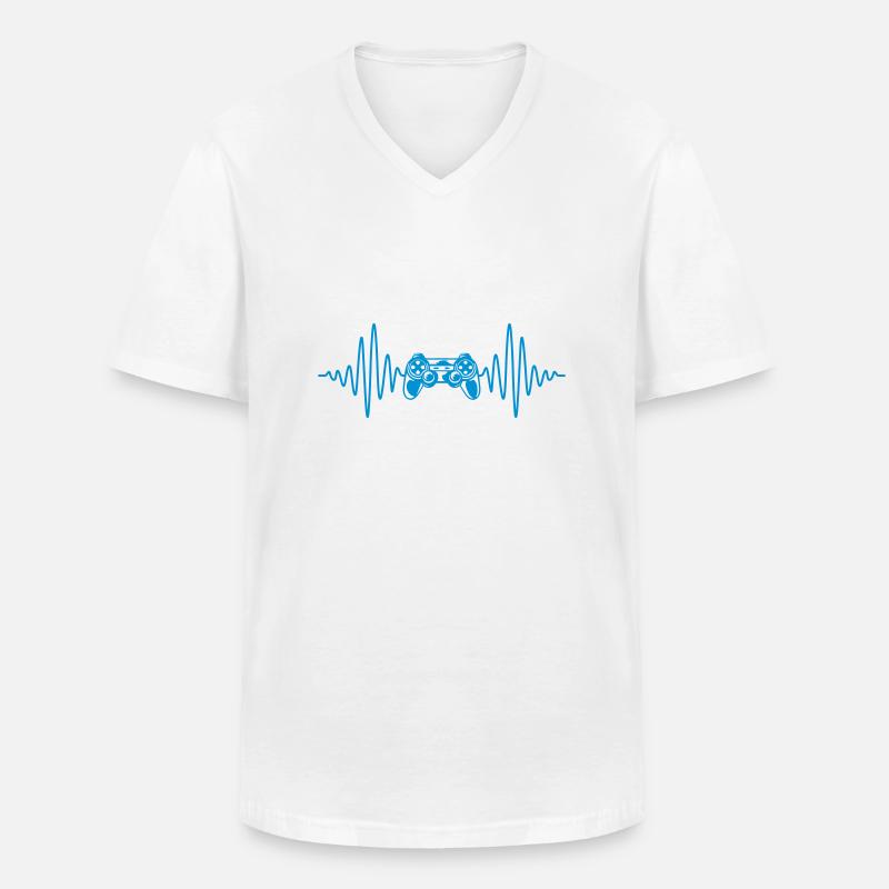Frequenz Konsole Retro Controller - Männer-T-Shirt mit V-Ausschnitt - Weiß